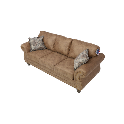 Canora Grey Macalla Faux Leather Sofa with Antique Bronze Nailheads, image 3