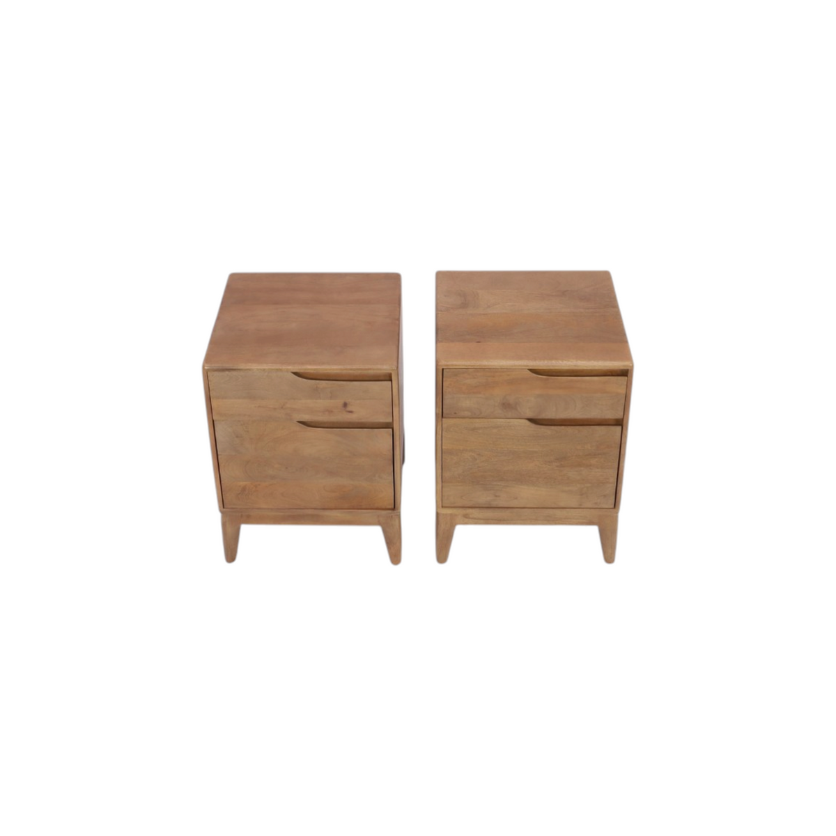 Tikamoon Gabrielle Solid Wood Nightstand Set of 2