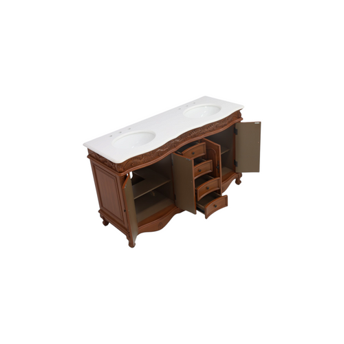 Etta Avenue Mannie 60'' Double Bathroom Vanity with Engineered Marble Top, image 7