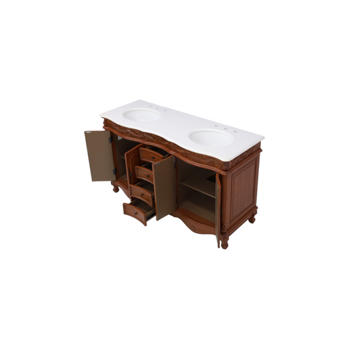 Etta Avenue Mannie 60'' Double Bathroom Vanity with Engineered Marble Top, image 9
