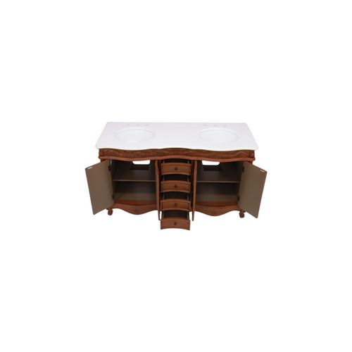 Etta Avenue Mannie 60'' Double Bathroom Vanity with Engineered Marble Top, image 8