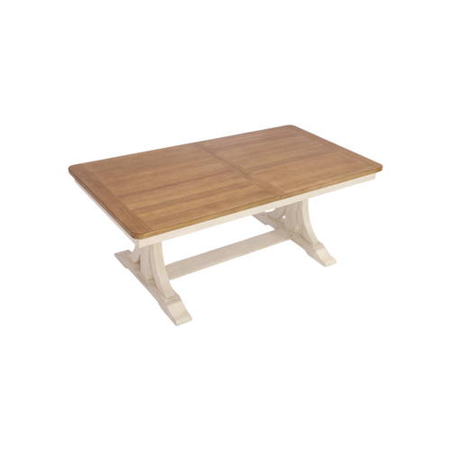 Liberty Furniture Farmhouse Reimagined Antique White And Chestnut Trestle Extendable Dining Table, image 3