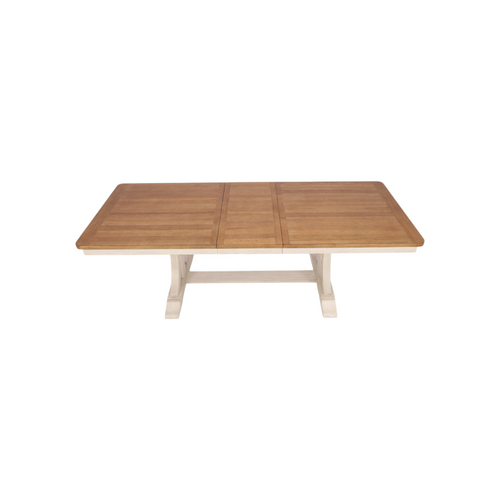 Liberty Furniture Farmhouse Reimagined Antique White And Chestnut Trestle Extendable Dining Table, image 8