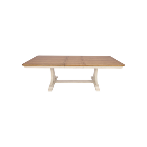 Liberty Furniture Farmhouse Reimagined Antique White And Chestnut Trestle Extendable Dining Table, image 6
