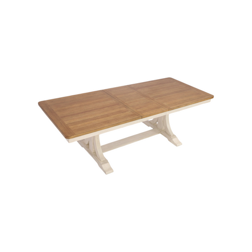 Liberty Furniture Farmhouse Reimagined Antique White And Chestnut Trestle Extendable Dining Table, image 9