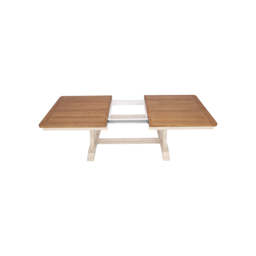 Liberty Furniture Farmhouse Reimagined Antique White And Chestnut Trestle Extendable Dining Table, image 10