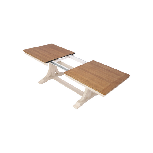 Liberty Furniture Farmhouse Reimagined Antique White And Chestnut Trestle Extendable Dining Table, image 11