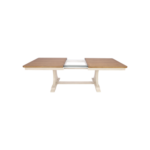 Liberty Furniture Farmhouse Reimagined Antique White And Chestnut Trestle Extendable Dining Table, image 12