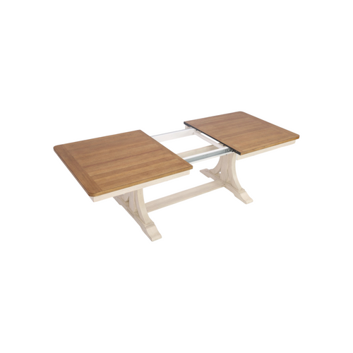 Liberty Furniture Farmhouse Reimagined Antique White And Chestnut Trestle Extendable Dining Table, image 13