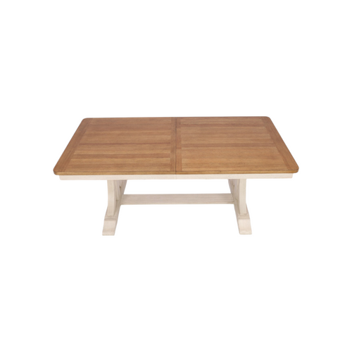 Liberty Furniture Farmhouse Reimagined Antique White And Chestnut Trestle Extendable Dining Table, image 4