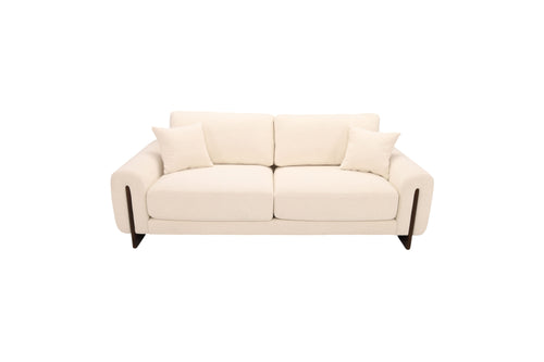 Ivy Bronx Modern Upholstered Sofa with Solid Wood Legs, Deep Seating Chenille Fabric Couch for Living Room, image 2