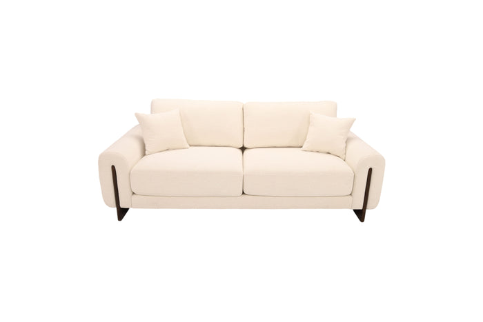 Ivy Bronx Modern Upholstered Sofa with Solid Wood Legs, Deep Seating Chenille Fabric Couch for Living Room, image 2