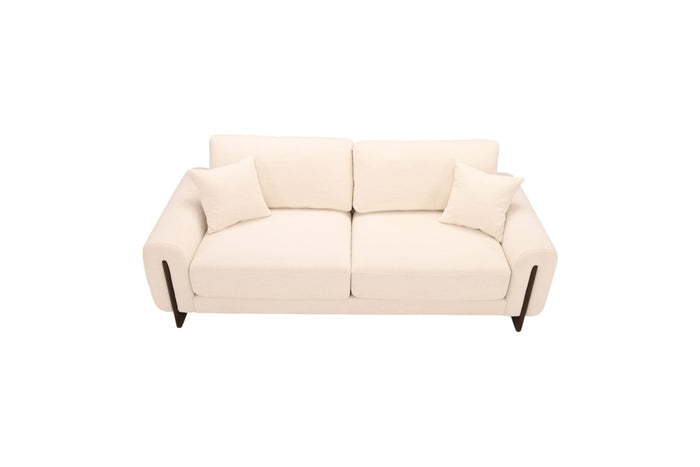 Ivy Bronx Modern Upholstered Sofa with Solid Wood Legs, Deep Seating Chenille Fabric Couch for Living Room, image 3