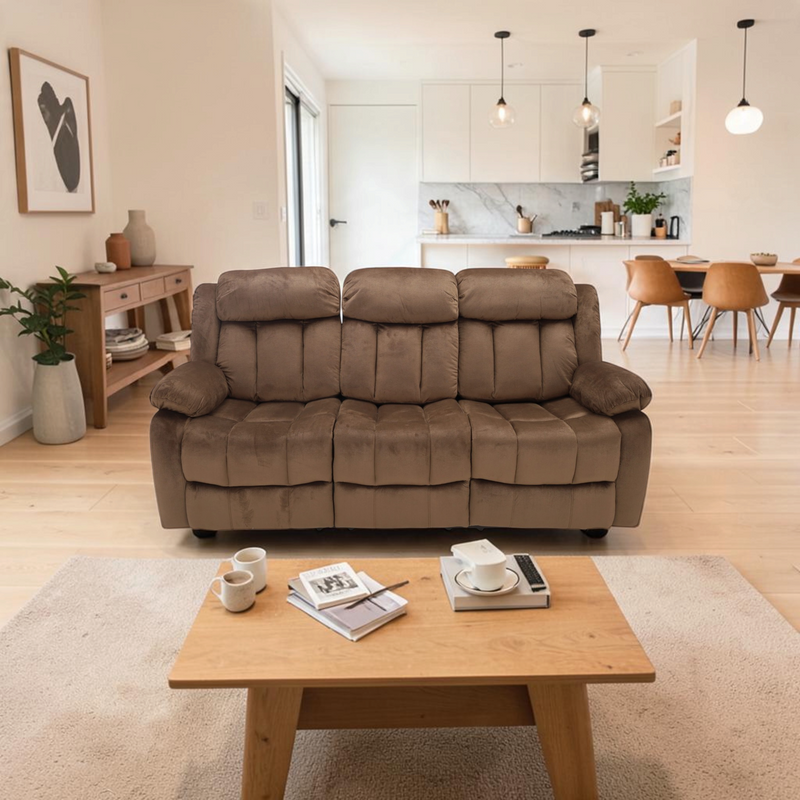 Ebern Designs Oxier Manual Reclining Microsuede Sofa