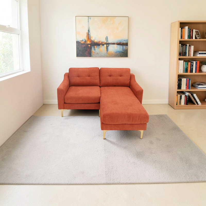 Burrow Nomad Loveseat with Ottoman - Sienna - Performance Brushed Chenille