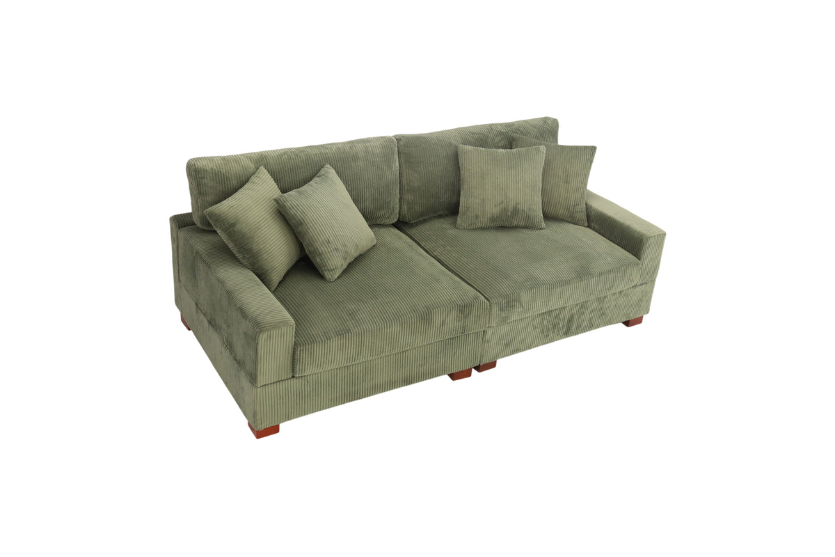 Ebern Designs Milbrey 2-Piece Corduroy Modular Sectional with Pillow Back
