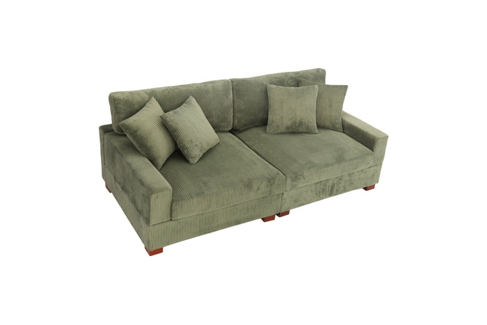 Ebern Designs Milbrey 2-Piece Corduroy Modular Sectional with Pillow Back, image 3
