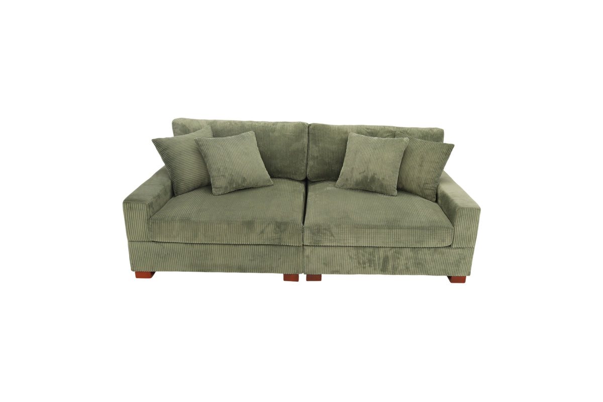 Ebern Designs Milbrey 2-Piece Corduroy Modular Sectional with Pillow Back