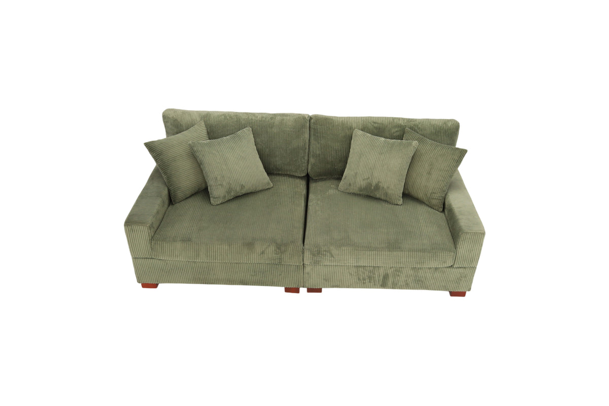 Ebern Designs Milbrey 2-Piece Corduroy Modular Sectional with Pillow Back