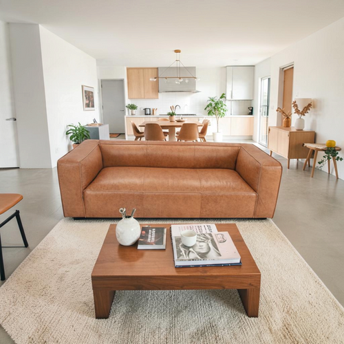 Latitude Run Latravion Genuine Leather Modern Sofa, image 1