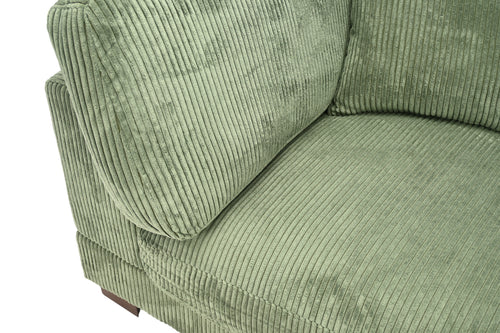 Ebern Designs 3 - Piece Upholstered Green Corduroy Modular Sectional Sofa with Pillow Back and Removable Ottoman, image 6