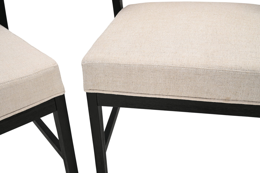 Corrigan Studio Aliha Foam Padding Upholstered Cane Back Side Chair Set of 4