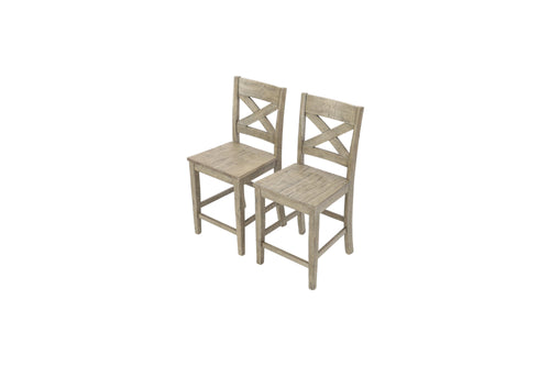 Laurel Foundry Modern Farmhouse Kenia Pine Solid Wood Counter Stool with Solid Wood Frame (Set of 2), image 5