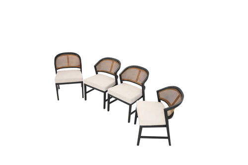 Corrigan Studio Aliha Foam Padding Upholstered Cane Back Side Chair Set of 4, image 3