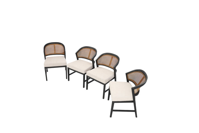 Corrigan Studio Aliha Foam Padding Upholstered Cane Back Side Chair Set of 4, image 3
