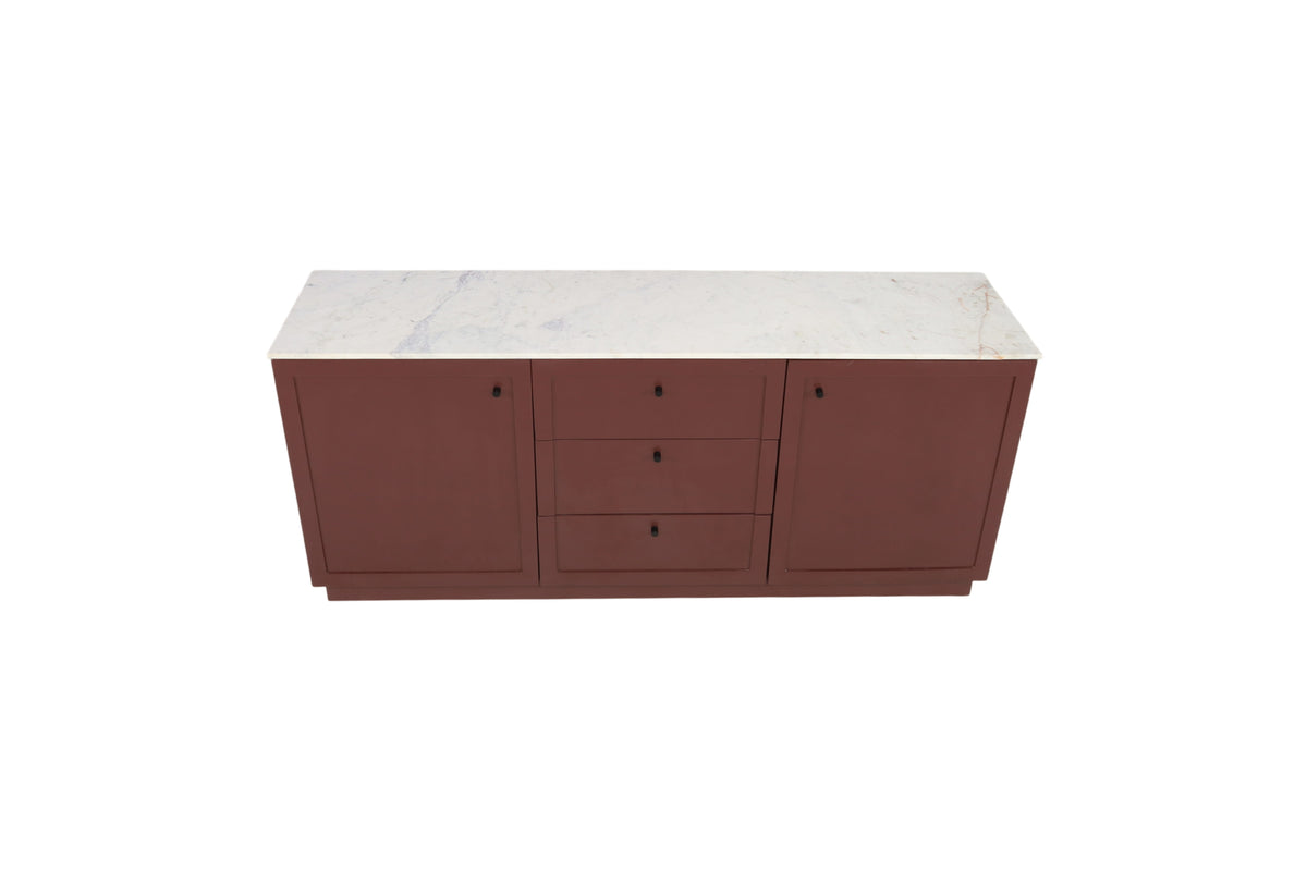 Joss & Main Bently Marble, Mango Wood and Manufactured Wood Sideboard, Red