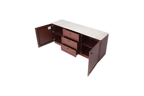Joss & Main Bently Marble, Mango Wood and Manufactured Wood Sideboard, Red, image 8