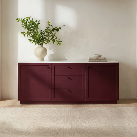 Joss & Main Bently Marble, Mango Wood and Manufactured Wood Sideboard, Red