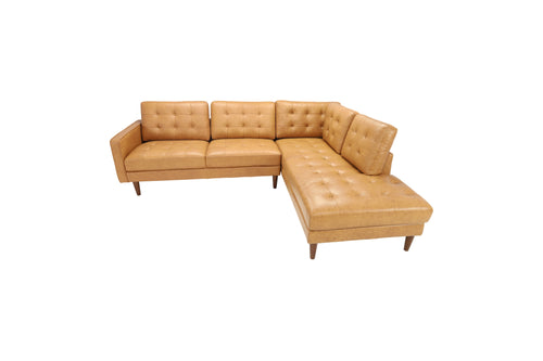 Trent Austin Design Peart L-Shaped Top-Grain Leather Sectional Sofa & Chaise with Tufted Design, image 2