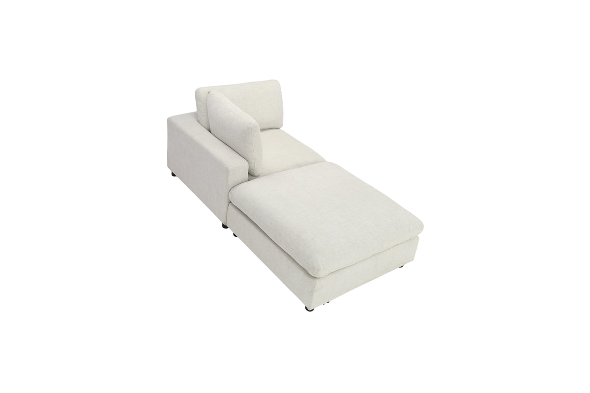 Latitude Run Odai Chenille Upholstered Armless Chair with Ottoman