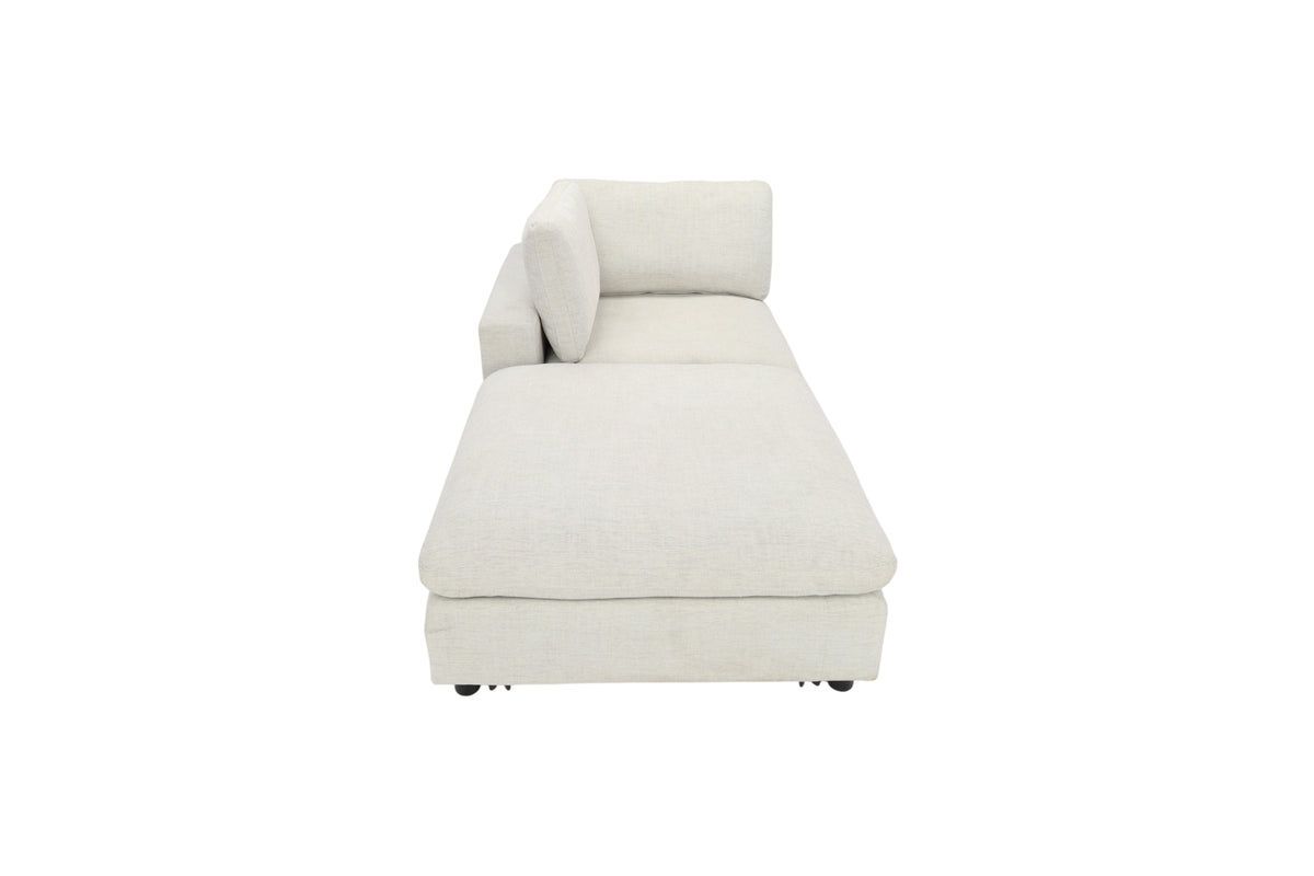 Latitude Run Odai Chenille Upholstered Armless Chair with Ottoman