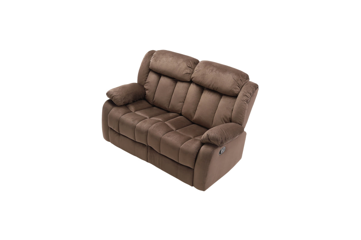 Latitude Run Microfiber Upholstered Manual Reclining Loveseat with Metal Legs