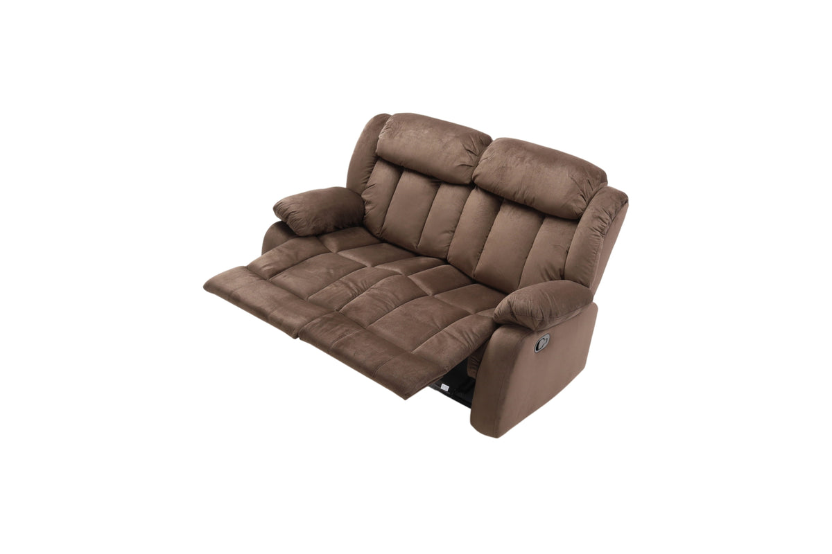 Latitude Run Microfiber Upholstered Manual Reclining Loveseat with Metal Legs