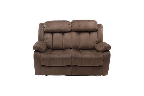 Latitude Run Microfiber Upholstered Manual Reclining Loveseat with Metal Legs