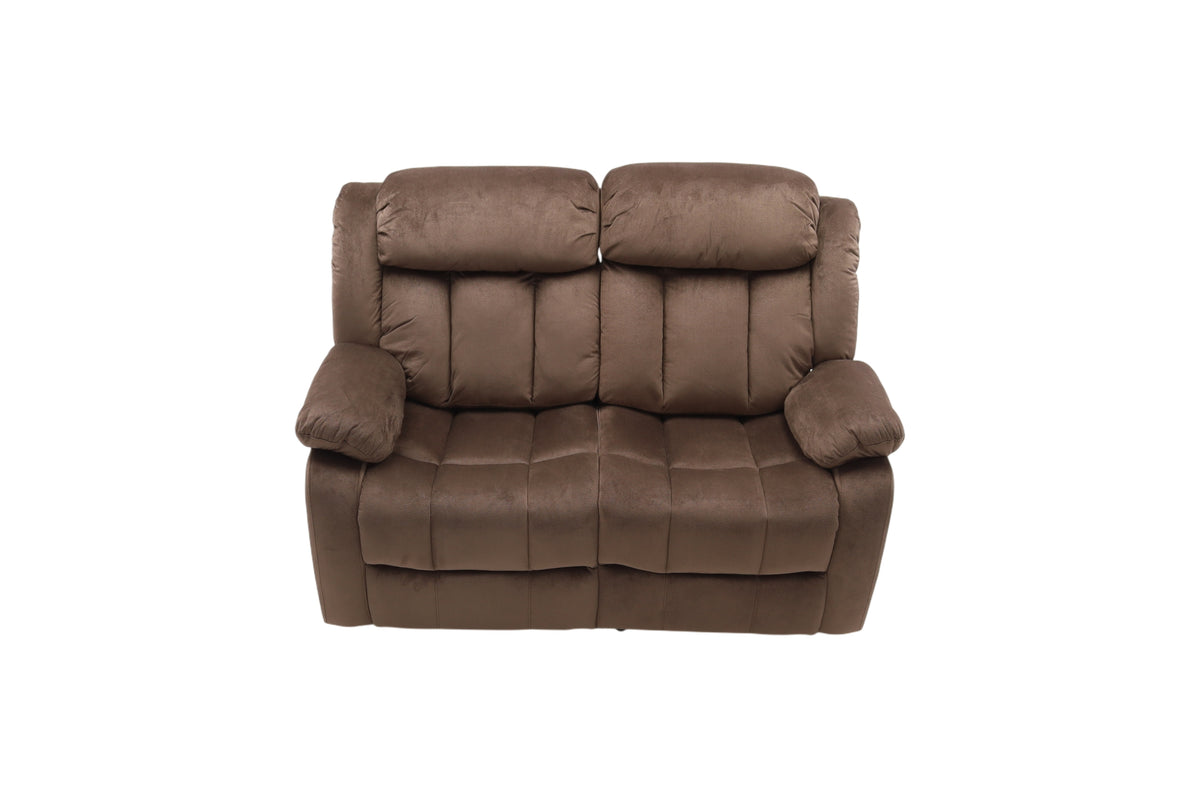 Latitude Run Microfiber Upholstered Manual Reclining Loveseat with Metal Legs