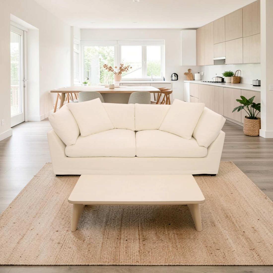 Sundays Get Together Sofa - Cream Linen