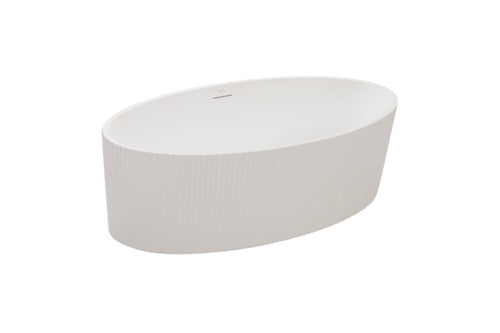 MonBlari Acrylic Freestanding White Soaking Bathtub with Overflow and Pop-up Drain For Bathroom, image 2