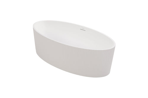 MonBlari Acrylic Freestanding White Soaking Bathtub with Overflow and Pop-up Drain For Bathroom, image 3