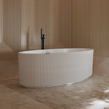 MonBlari Acrylic Freestanding White Soaking Bathtub with Overflow and Pop-up Drain For Bathroom