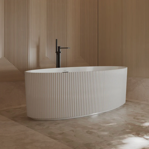MonBlari Acrylic Freestanding White Soaking Bathtub with Overflow and Pop-up Drain For Bathroom, image 1