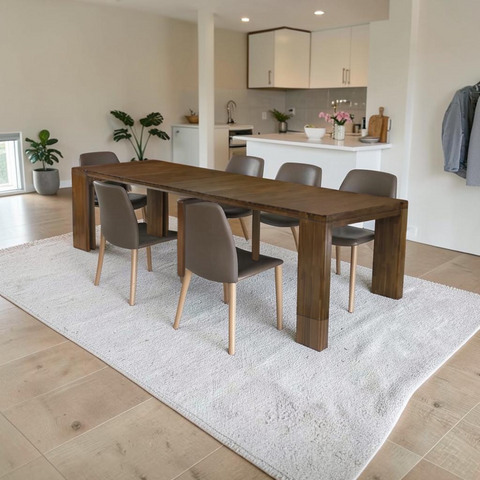 Luxe by East West Furniture Extendable Dining Table - a Rectangle Kitchen Table Top with Removable leaf & Stylish Legs, Antique Walnut Finish