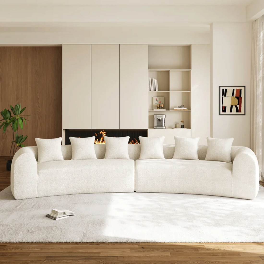 Ivy Bronx Boneless Modern Curved Sectional Sofa Oversized Compression Sofa