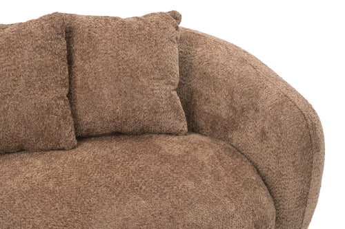 Everly Quinn Shaleine Curved Sofa, Mid Century Modern Half Moon Living Room Sofa, image 6