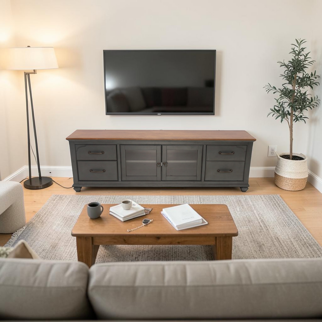 Alcott Hill Wauneta Farmhouse TV Stand for TVs up to 90"