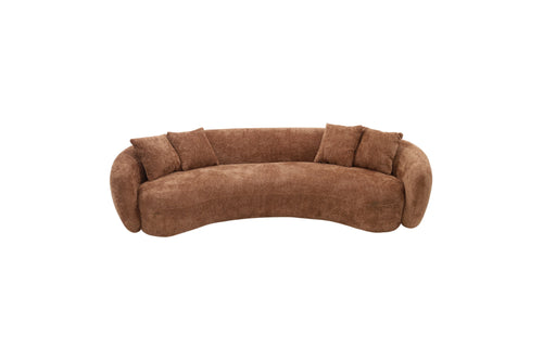 Everly Quinn Shaleine Curved Sofa, Mid Century Modern Half Moon Living Room Sofa, image 2
