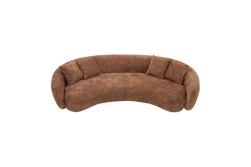 Everly Quinn Shaleine Curved Sofa, Mid Century Modern Half Moon Living Room Sofa, image 4